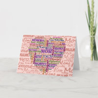 Cute Mum Mother's Day Word Art Heart