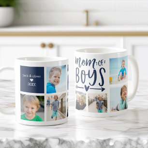 Cute Mum of Boys Photo Collage Coffee Mug