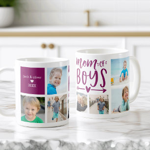 Cute Mum of Boys Photo Collage Coffee Mug
