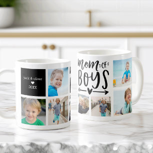 Cute Mum of Boys Photo Collage Coffee Mug