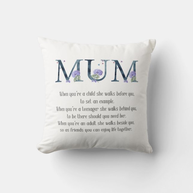 Cute MUM Poem Floral  Cushion (Front)