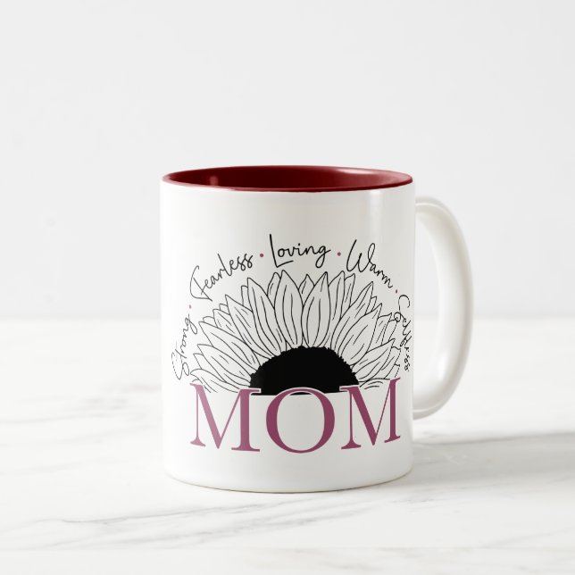 Cute Mum Qualities Mug for Mother's Day (Front Right)