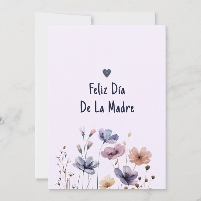 Cute Mum Spanish Printable Happy Mothers Day Card (Front)