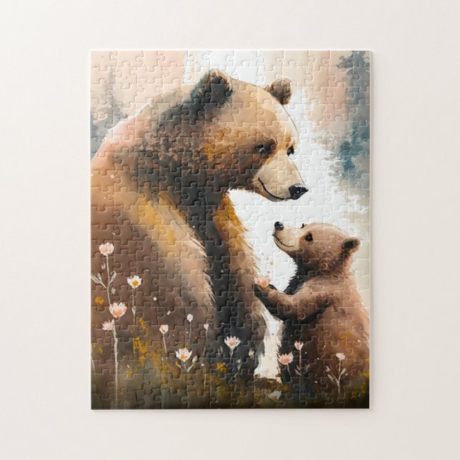 Cute Mummy & Baby bear  Jigsaw Puzzle (Vertical)