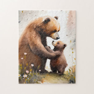 Cute Mummy & Baby bear  Jigsaw Puzzle