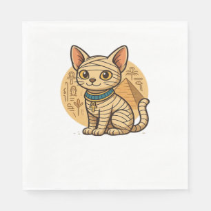 Cute Mummy Cat – Ancient Egypt Art Oversized T-Shi Napkin