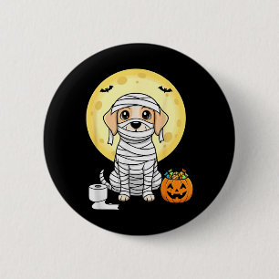 Cute Mummy Dog Halloween Full Moon Puppy Trick Or 6 Cm Round Badge