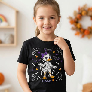 Cute Mummy Duck Kids Halloween Personalised Name T-Shirt