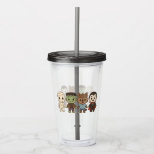 Cute mummy, Frankenstein, Dracula, werewolf Acrylic Tumbler