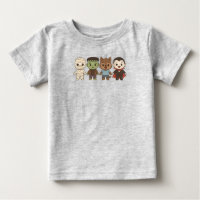Cute mummy, Frankenstein, Dracula, werewolf