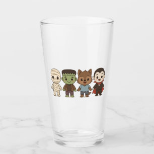 Cute mummy, Frankenstein, Dracula, werewolf Glass