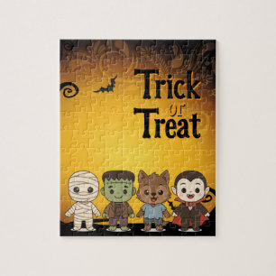 Cute mummy, Frankenstein, Dracula, werewolf    Jigsaw Puzzle
