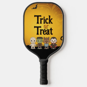Cute mummy, Frankenstein, Dracula, werewolf Pickleball Paddle