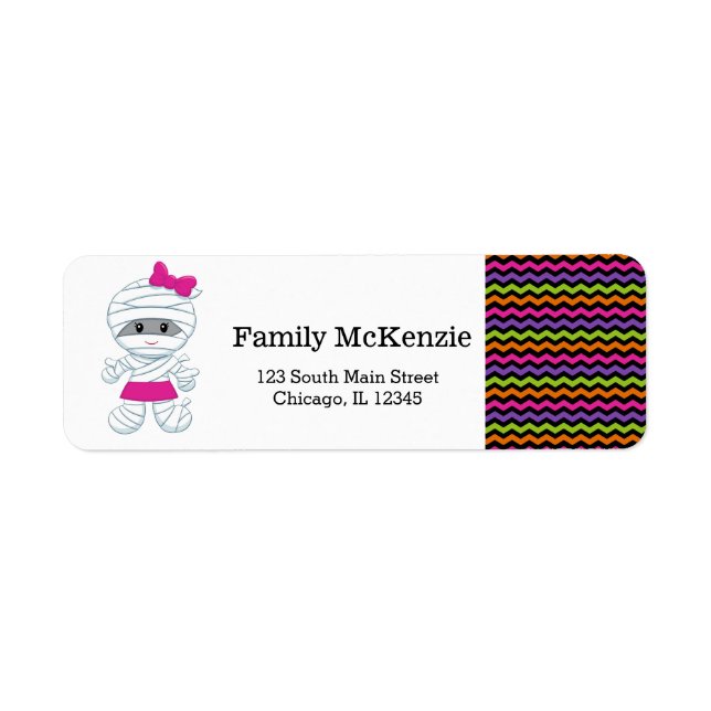 Cute mummy girl return address label (Front)