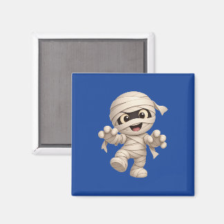 Cute Mummy Halloween Cartoon Illustration Magnet