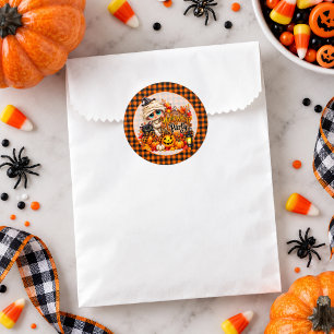 Cute Mummy Halloween Party Classic Round Sticker