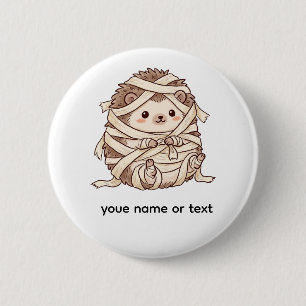 Cute Mummy Hedgehog Halloween Costume Animal Illus 6 Cm Round Badge