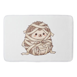 Cute Mummy Hedgehog Halloween Costume Animal Illus Bath Mat