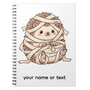 Cute Mummy Hedgehog Halloween Costume Animal Illus Notebook