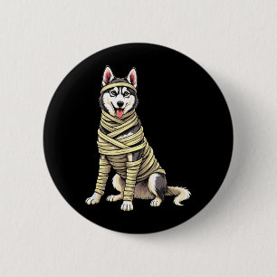 Cute Mummy Husky Funny Dog Lover Halloween 6 Cm Round Badge