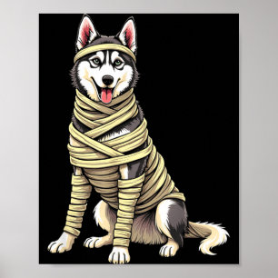 Cute Mummy Husky Funny Dog Lover Halloween Poster