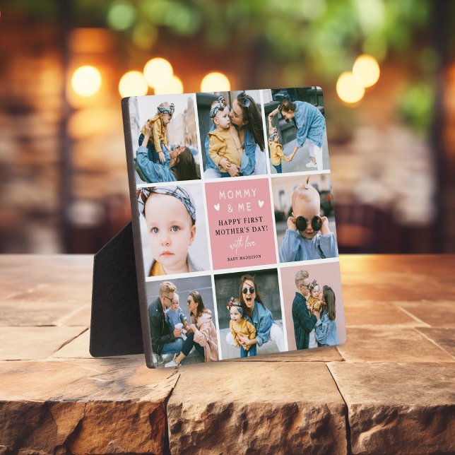 Cute 'Mummy & Me' Photo Collage 1st Mother's Day Plaque (Creator Uploaded)