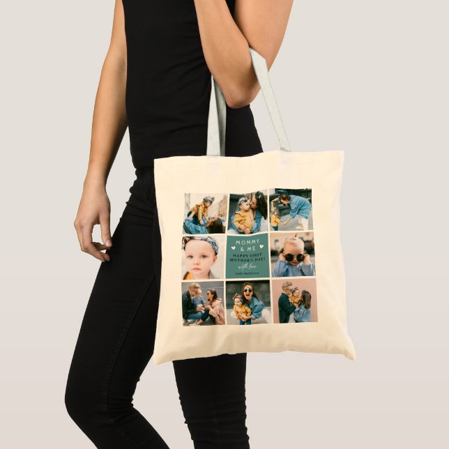 Cute 'Mummy & Me' Photo Collage 1st Mother's Tote Bag (Front (Product))