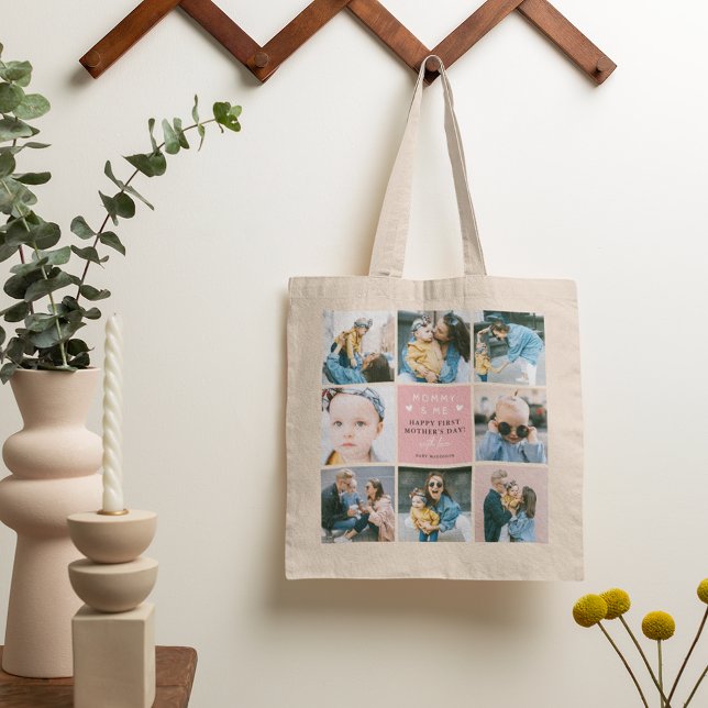 Cute 'Mummy & Me' Photo Collage 1st Mother's Tote Bag (Creator Uploaded)