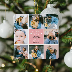 Cute 'Mummy & Me' Photo Collage Merry Christmas Ceramic Ornament