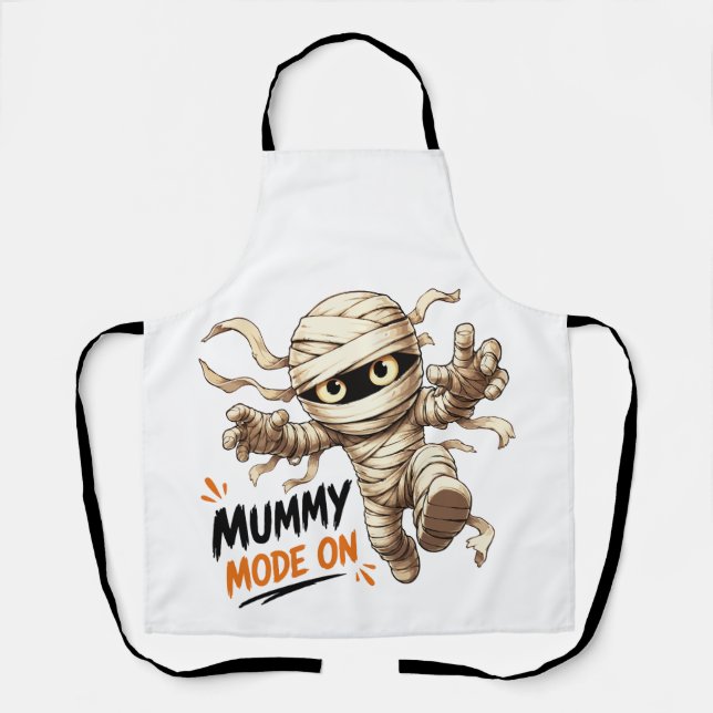 Cute Mummy Mode On Halloween Apron (Front)
