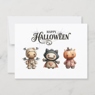 Cute Mummy, Monster, and Pumpkin Characters Postcard