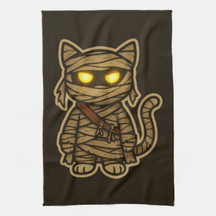 Cute Mummy Spooky Cat Tea Towel