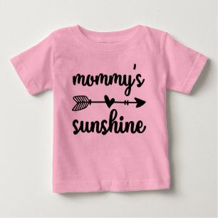 Cute Mummy sunshine girl word art Baby  Baby T-Shirt
