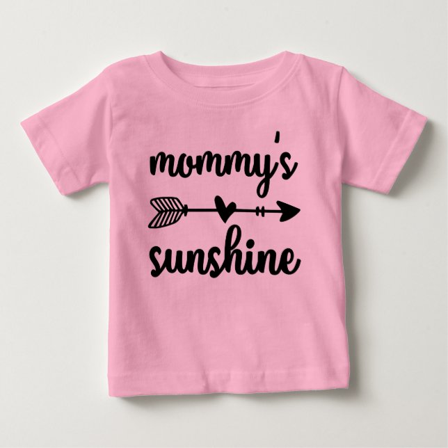 Cute Mummy sunshine girl word art Baby  Baby T-Shirt (Front)