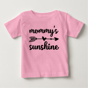 Cute Mummy sunshine girl word art Baby  T-Shirt