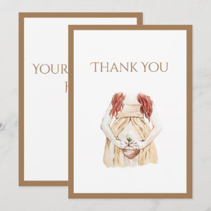 Cute Mummy-to-Be Baby Shower Thank You Card