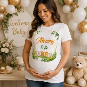 Cute Mummy To Be l Jungle Safari Animals T-Shirt