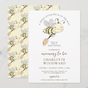 Cute Mummy To Bee Baby Shower Invitation