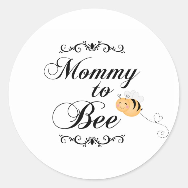 Cute mummy to bee swirls sticker (Front)
