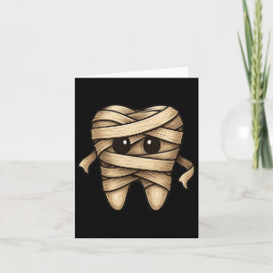 Cute Mummy Tooth Dentist Spooky Halloween Dentistr Card