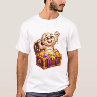 Cute Mummy Treasure Chest Halloween Trick or Treat T-Shirt
