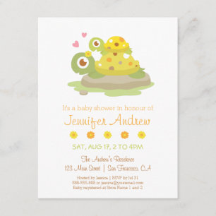 Cute Mummy Turtle and Child Baby Shower Invitation