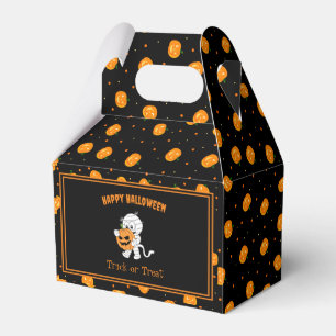 Cute Mummy with Jack-o'-Lantern Pattern Halloween Favour Box