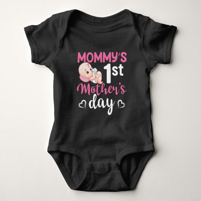 cute Mummy's first Mother's Day  Baby Bodysuit (Front)