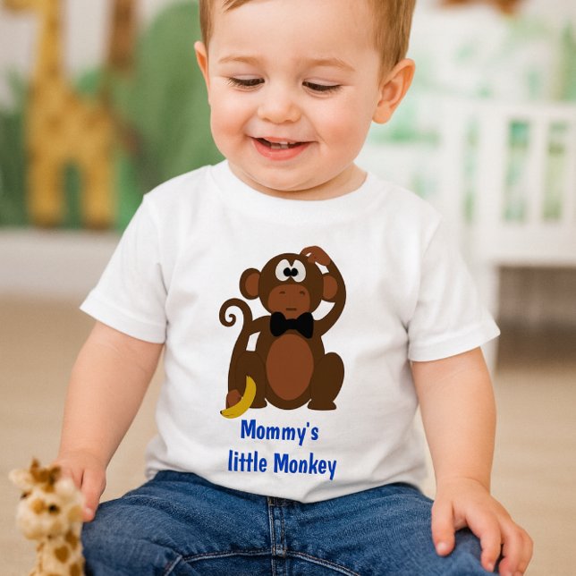 Cute Mummy's' Little Monkey Baby t-shirt (Mommy’s little Monkey tee playful jungle vibes for your toddler’s wildest adventures!
)