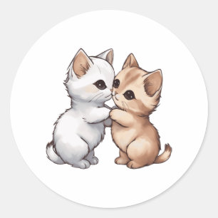 Cute Munchkin Cat Classic T-Shirt Round Sticker