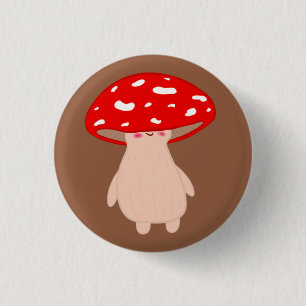 Cute Mushroom 3 Cm Round Badge