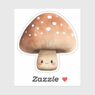 Cute Mushroom 3" x 3" Custom-Cut Vinyl Stickers