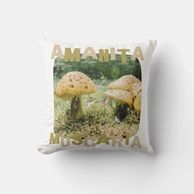 Cute mushroom, Amanita muscaria, Forest Cushion (Front)