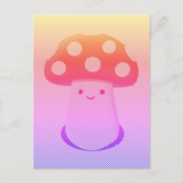 Cute Mushroom Art Postcard (Front)
